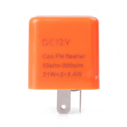 12V 2-Pin Flasher Relay for LED Turn Signal Light Bulb - Orange