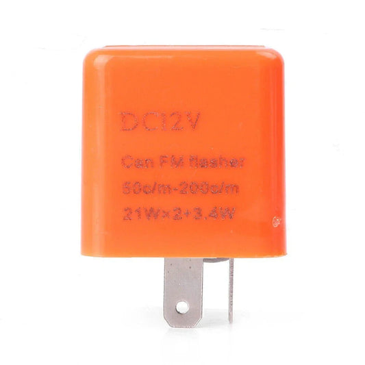 12V 2-Pin Flasher Relay for LED Turn Signal Light Bulb - Orange