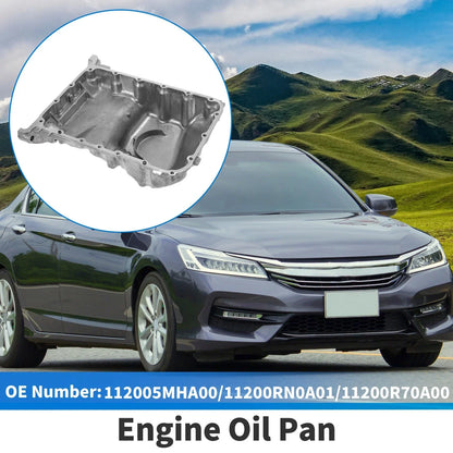 Engine Oil Pan for Honda Accord (2008-2017) - 1 x Steel Silver Tone
