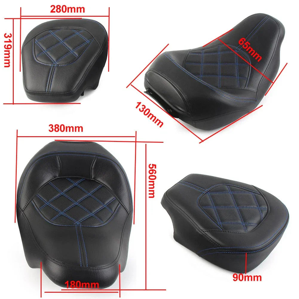 Blue Driver Passenger Seat for Harley Touring CVO Road Street Glide (2009-2023)