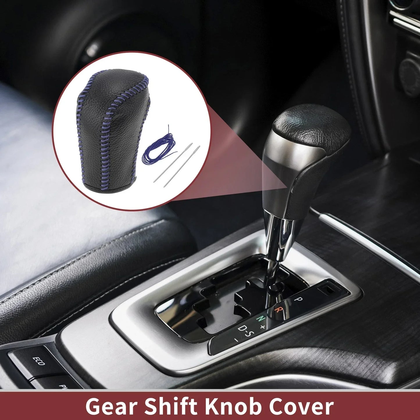 Gear Shift Knob Cover for Honda Inspire Blue Faux Leather (2000-2001)