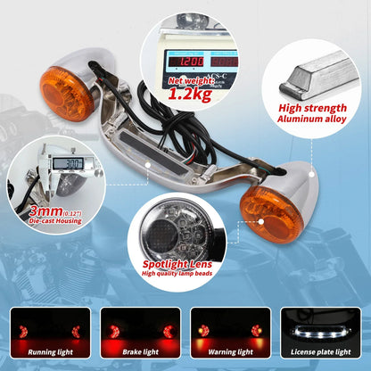 Rear Brake LED Light Bar Turn Signal for Harley Road Street Glide (2010-2024)