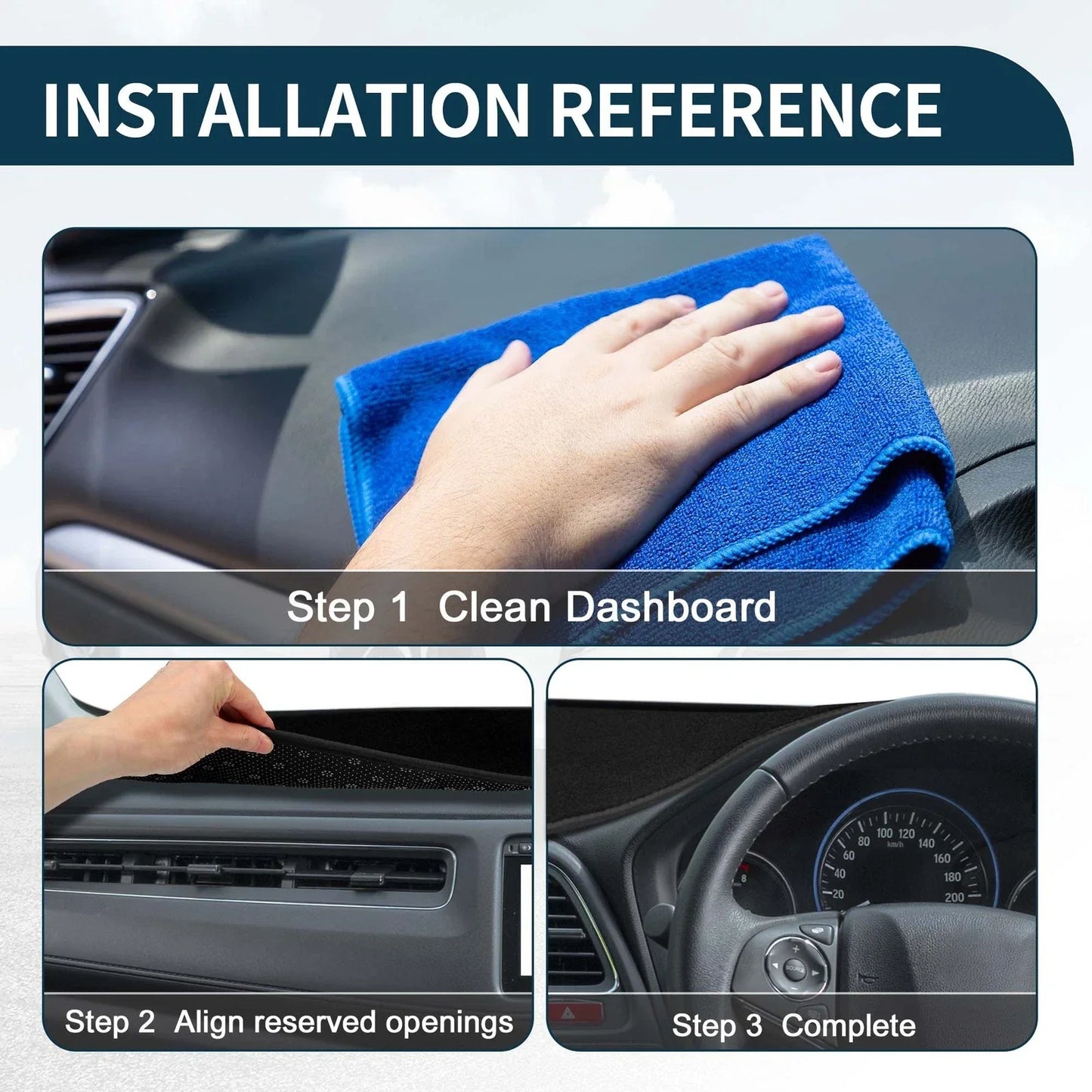 Dashboard Cover Mat for Honda City Grace 2008-2013 Sun Protector Black