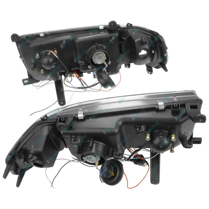 Black Halo Projector Headlights with LED for Landcruiser FJ80R FZJ80 1990~1992