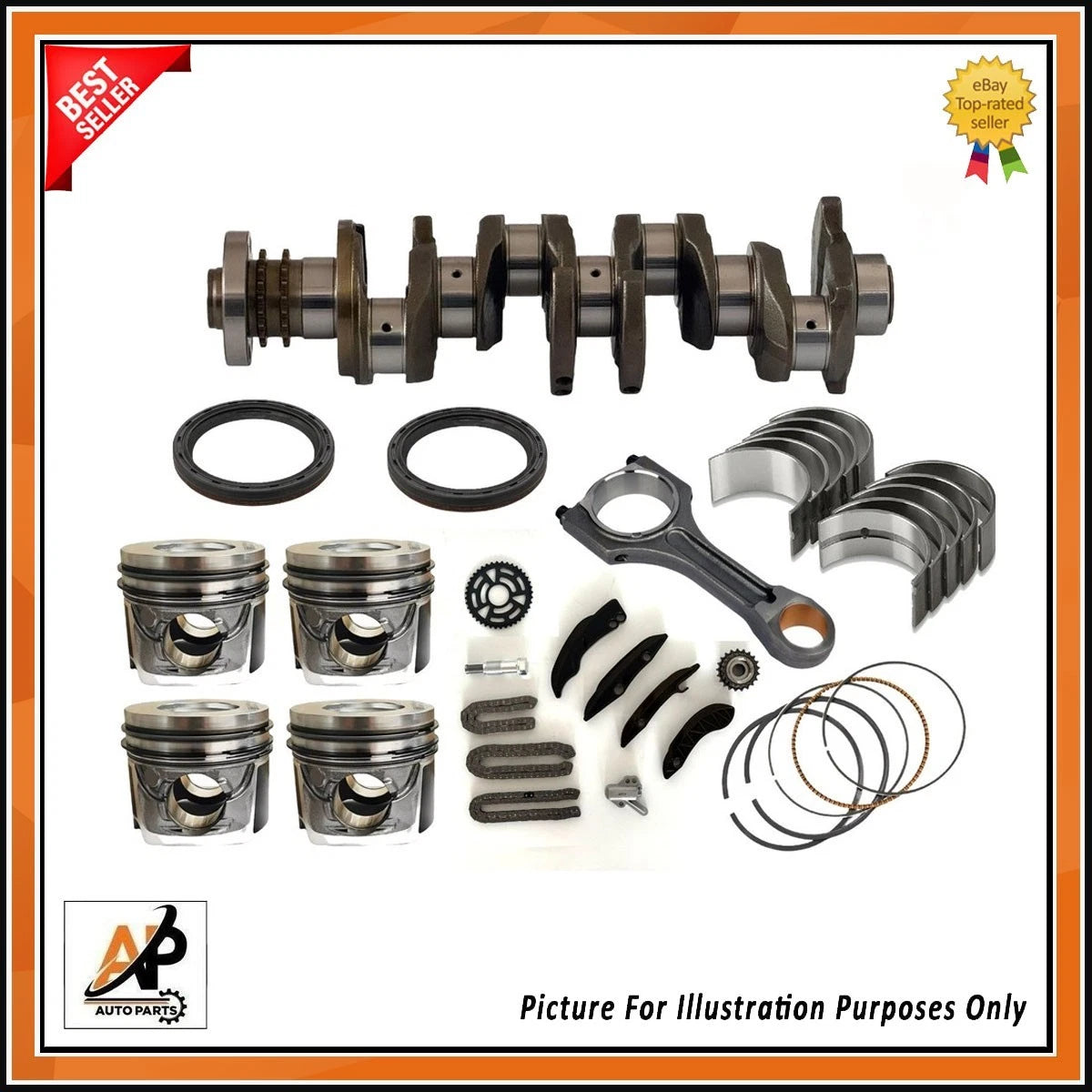 Crankshaft Piston Connecting Rod Kit for BMW 2.0 Diesel N47 (2007–2019)