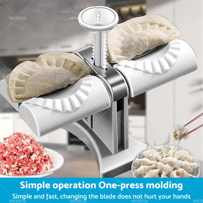 2in1 Dumpling Maker Mould - Double Head Stainless Steel for Kitchen