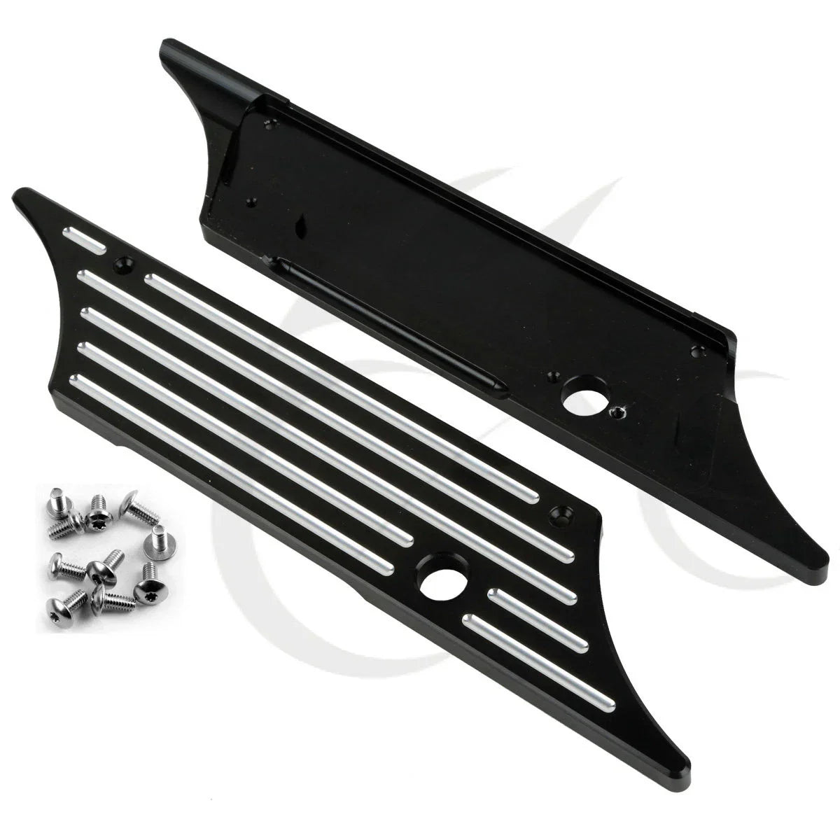 Black/Chrome Hard Saddlebags Latch Covers for Harley Touring Road Glide (93-13)