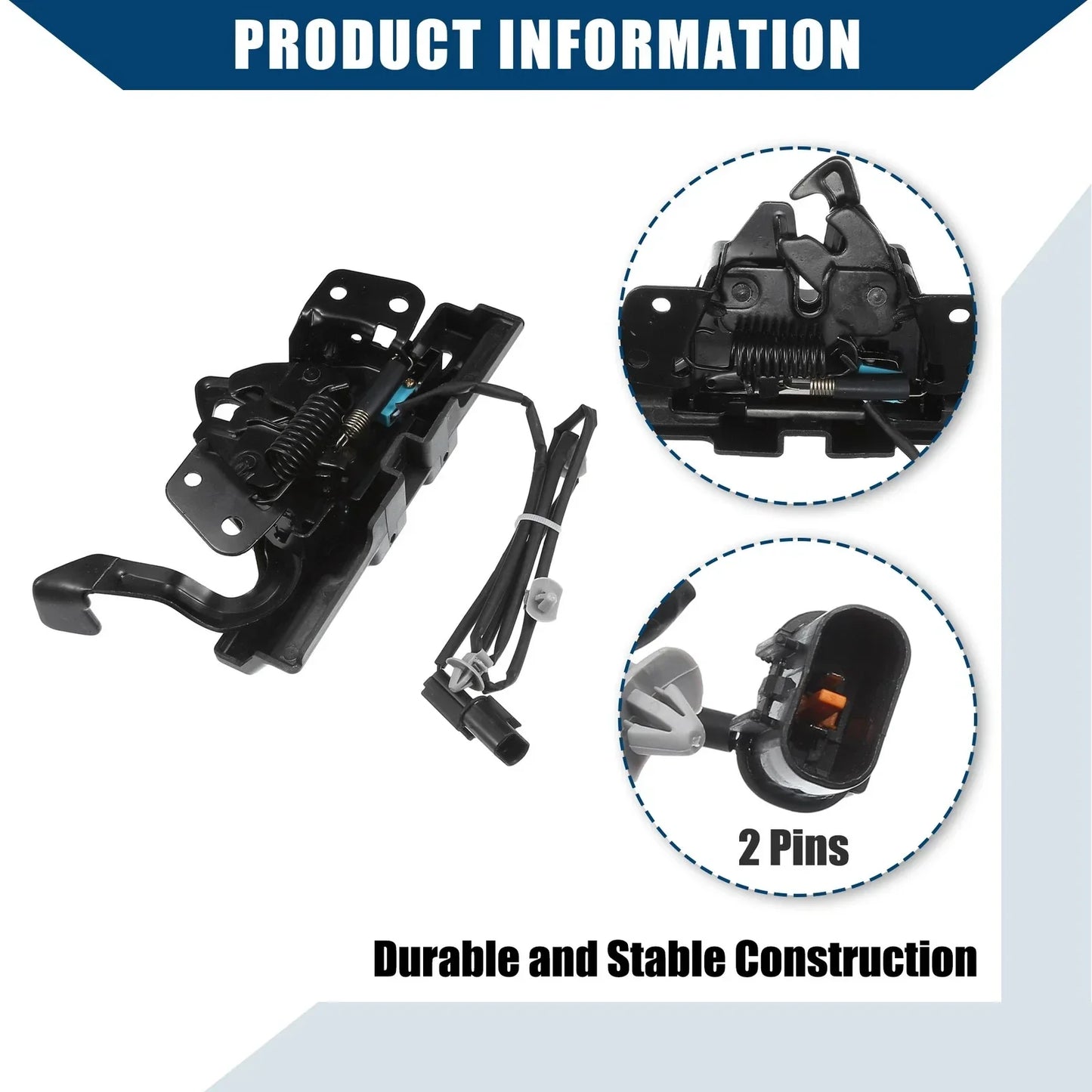 Hood Lock Latch for Hyundai Sonata 2015-2017 - Durable Black