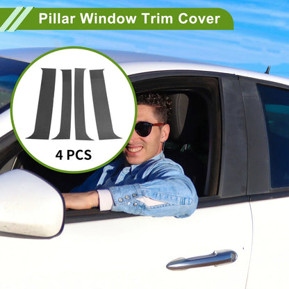 4 Pcs Pillar Window Trim for Chevy Blazer (1995-2005) Carbon Fiber Black