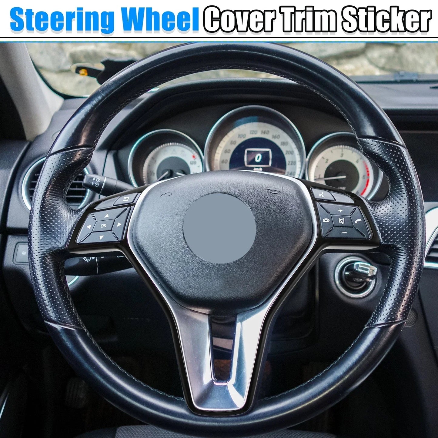 Black Steering Wheel Covers for Mercedes Benz A B C (2012-2023)