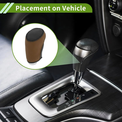 Car Gear Shift Knob Cover for Chevrolet Malibu (2016-2020) Black Brown