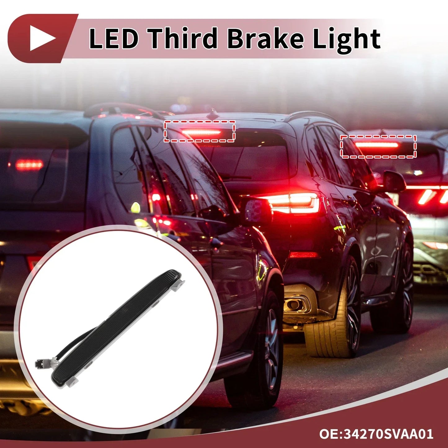 Black LED Third Brake Light for Honda Civic EX 2 Door Coupe (2001-2005)
