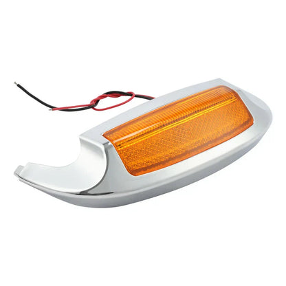Chrome Front Fender Tip Orange Light for Harley Electra Glide FLHT (2014-2022)
