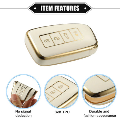 Key Fob Cover Set for Lexus LS UX LC 2013-2017 - 4 Button Remote - White