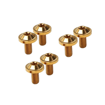 6 x Gold Titanium M6x15mm Torx Head Bolts for Bike Motorcycle