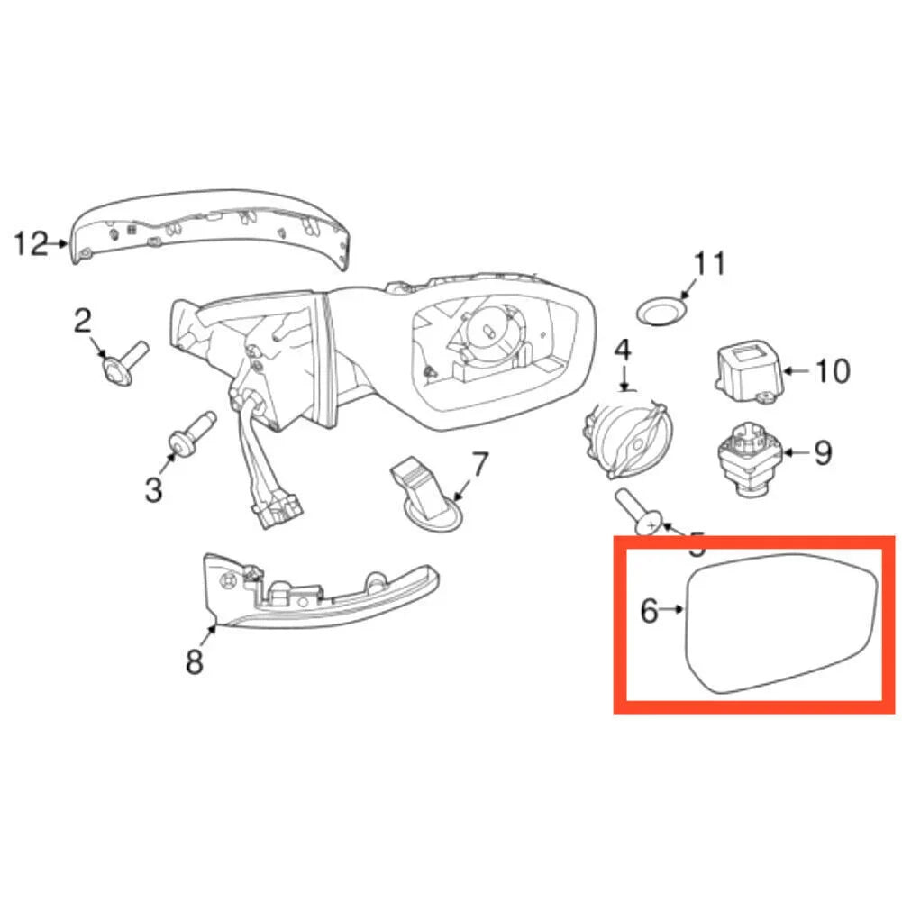 Rear View Mirror Glass for Land Rover Range Rover Evoque (2014-2018)