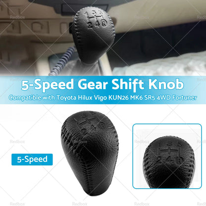 5-Speed Gear Shift Knob for Toyota Hilux Vigo KUN26 MK6 SR5 Fortuner (2005-2015)