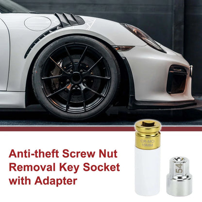 Set of 2 Wheel Lock Lug Nuts with Anti-theft Key for Porsche Cayenne (2003-2023)