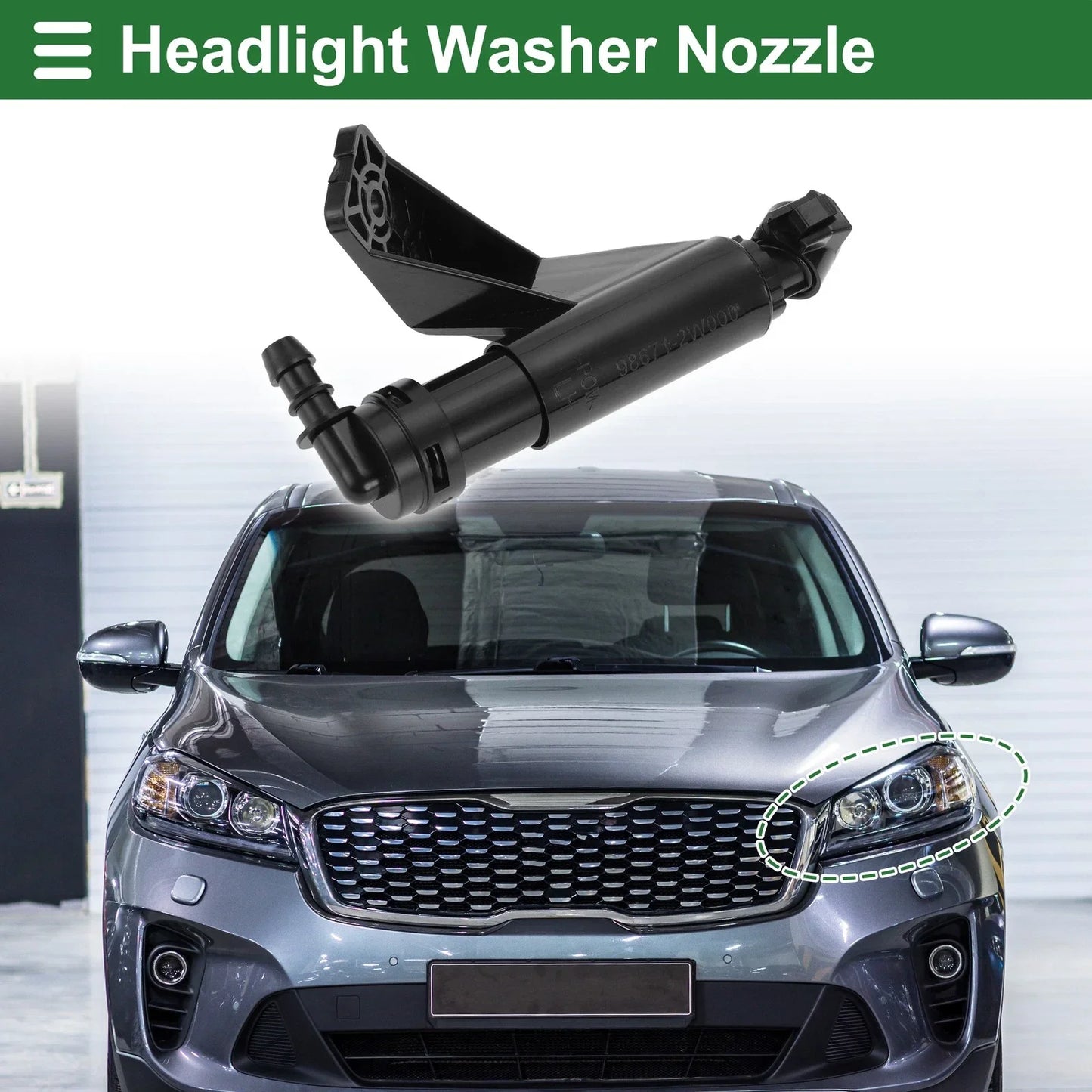 Front Side Headlight Washer Nozzle for Hyundai Santa Fe (2013-2018)