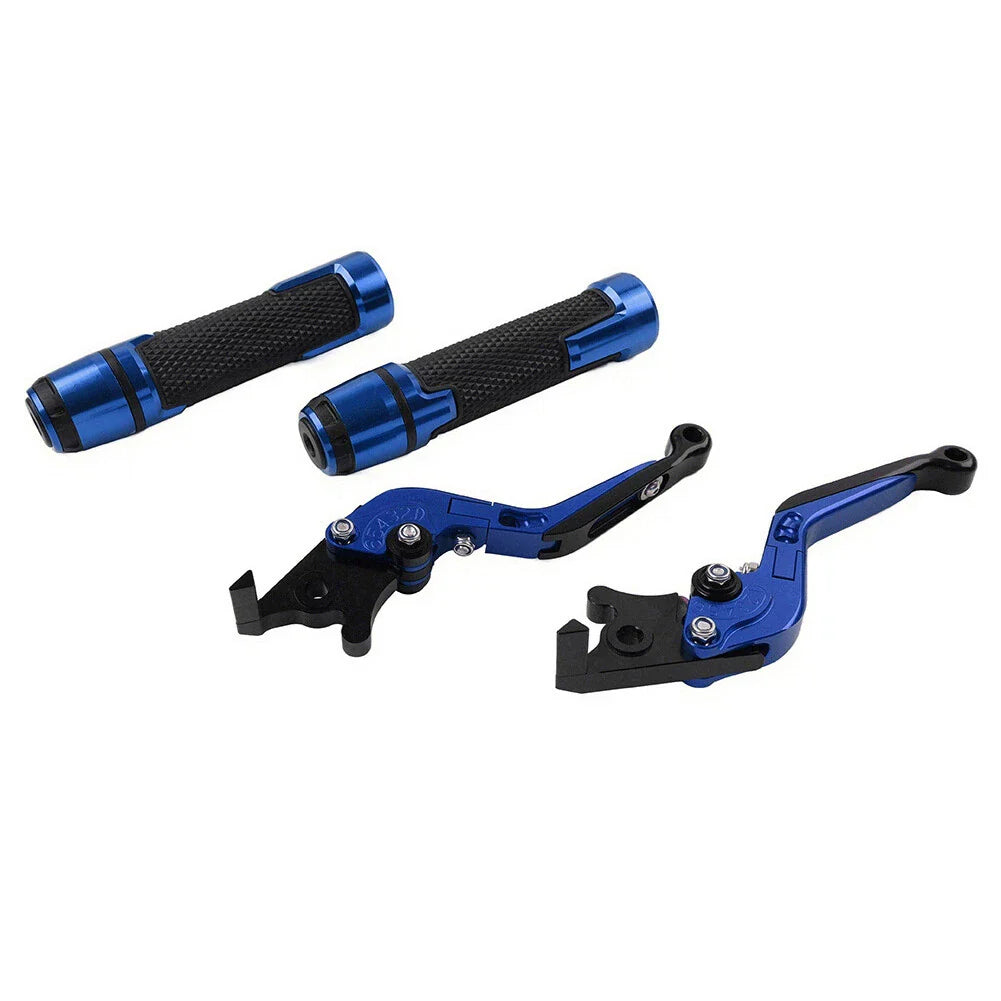 Blue Brake Clutch Lever Handlebar Grip Set for Yamaha MT-15, XSR155 (2019-2023)