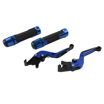 Blue Brake Clutch Lever Handlebar Grip Set for Yamaha MT-15, XSR155 (2019-2023)