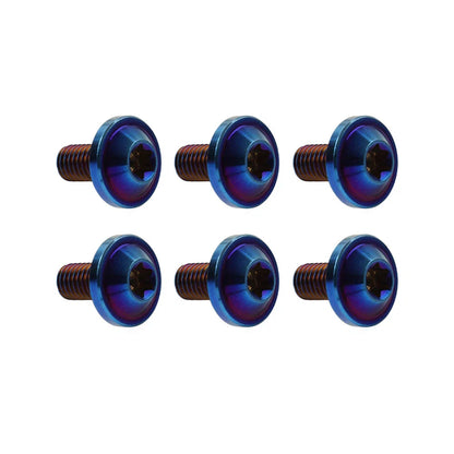 6 x M5x25mm Titanium Alloy Torx Head Bolts for Bike Motor - Blue