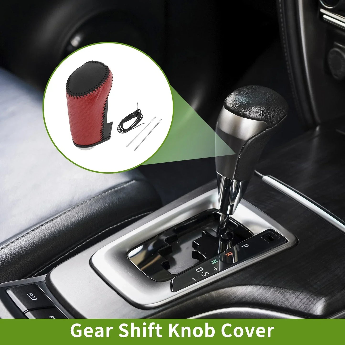 Car Gear Shift Knob Cover for Chevrolet Malibu Red Carbon Fiber