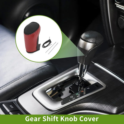 Car Gear Shift Knob Cover for Chevrolet Malibu Red Carbon Fiber