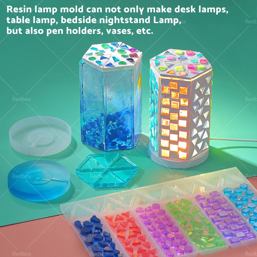 Silicone Resin Mold Set for Mosaic Table Lamp & Night Light DIY Craft