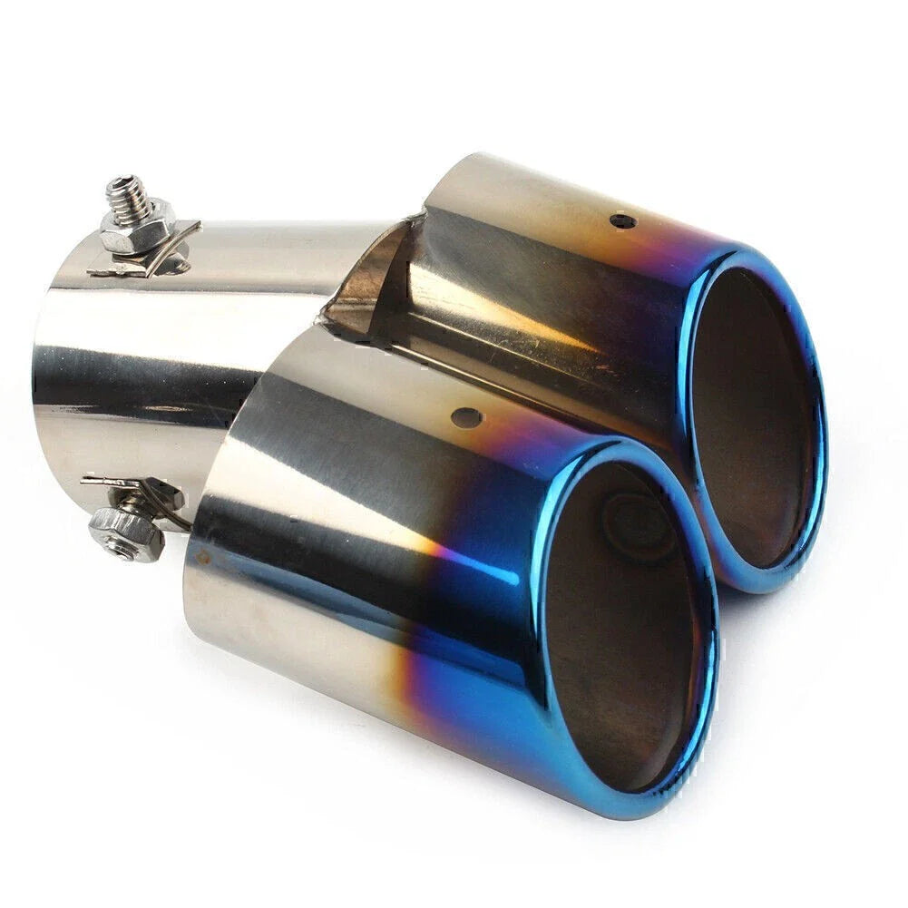 Dual Stainless Steel Exhaust Pipe Tail Muffler Tip for Universal Car
