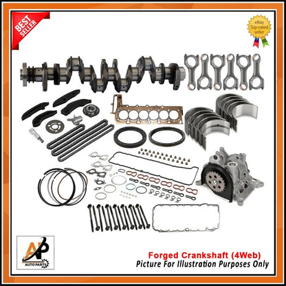 Engine Crankshaft Forged Heavy Duty with Rebuild Kit for BMW 3.0 N57 (2010–2020)