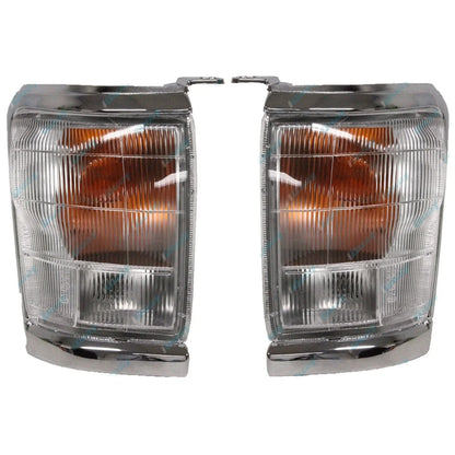 LH+RH Chrome Trim Corner Indicator Lights Pair for Toyota Hilux 2WD/4WD '97-'01