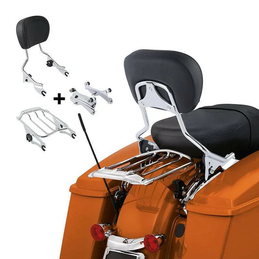 Backrest Sissy Bar Luggage Rack Docking Kit for Harley Street Glide (2014-2024)