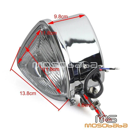 Chrome Triangle Retro Headlight for Harley Street Glide (2014-2023)
