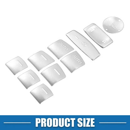 10 x Car Window Switch Button Covers for Honda Accord (2018-Present) Silver Tone