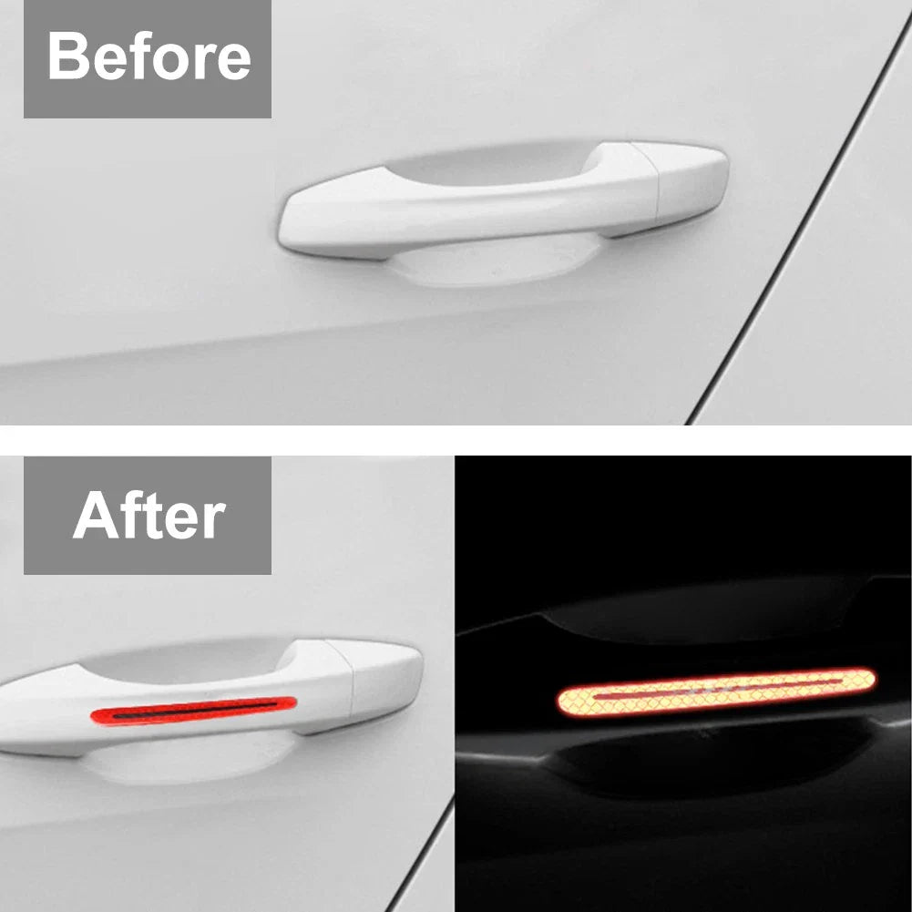 Universal Carbon Fiber Door Handle Reflective Sticker for Car Scratch Protection