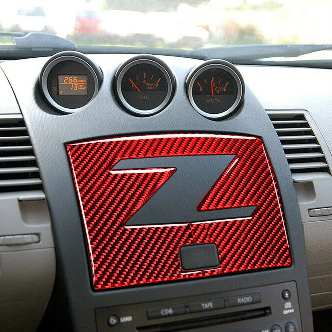 Carbon Fiber Console GPS Navigation Trim for Nissan 350Z (2003-2009)