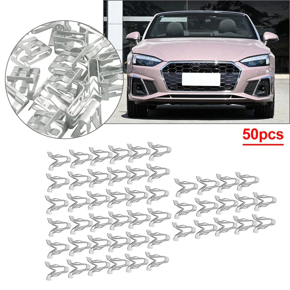 50pcs Gray Dashboard Retainer Clips for Instrument Panel - Universal Fit