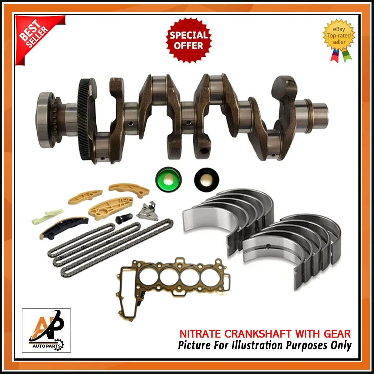 Crankshaft with Engine Rebuild Kit for Jaguar Land Rover 2.0D (204DTD) ()