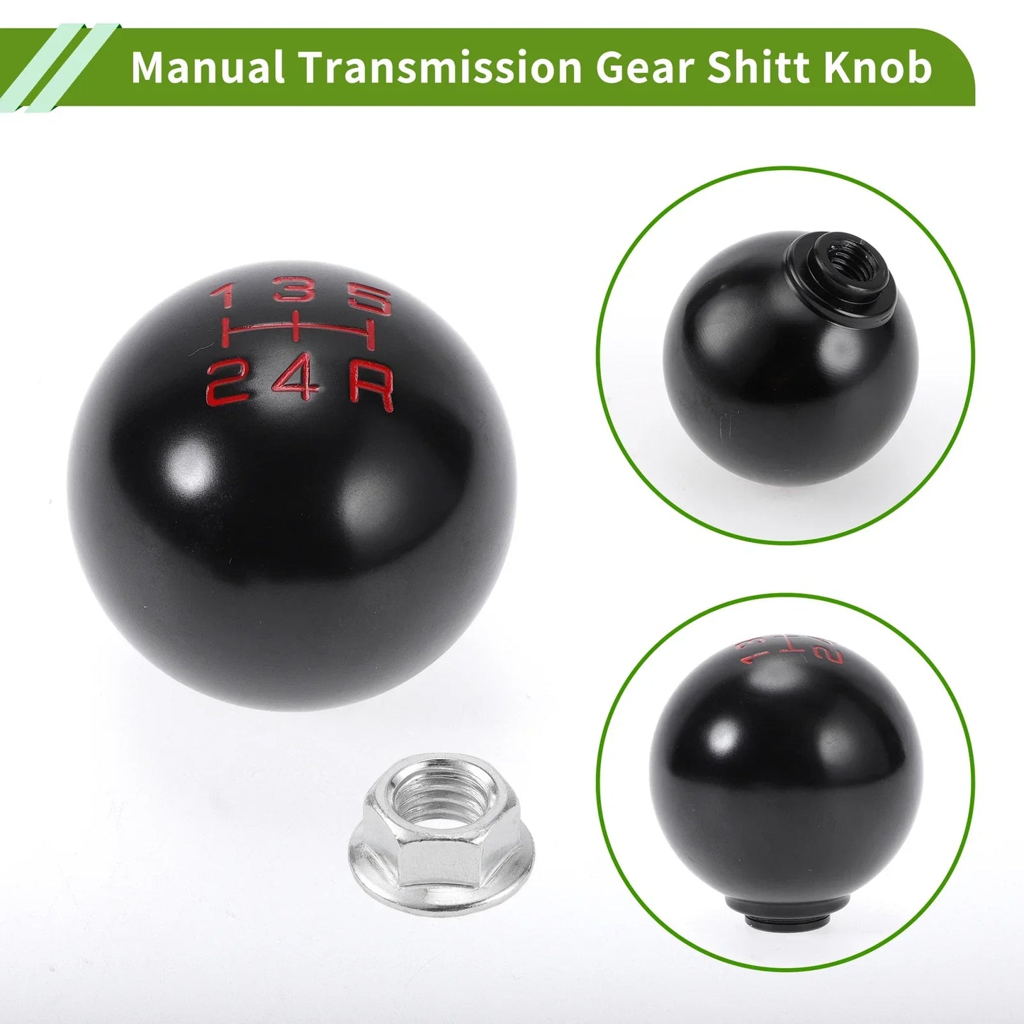5 Speed Manual Gear Shift Knob for Honda Accord (1990-1997) - Aluminum Black