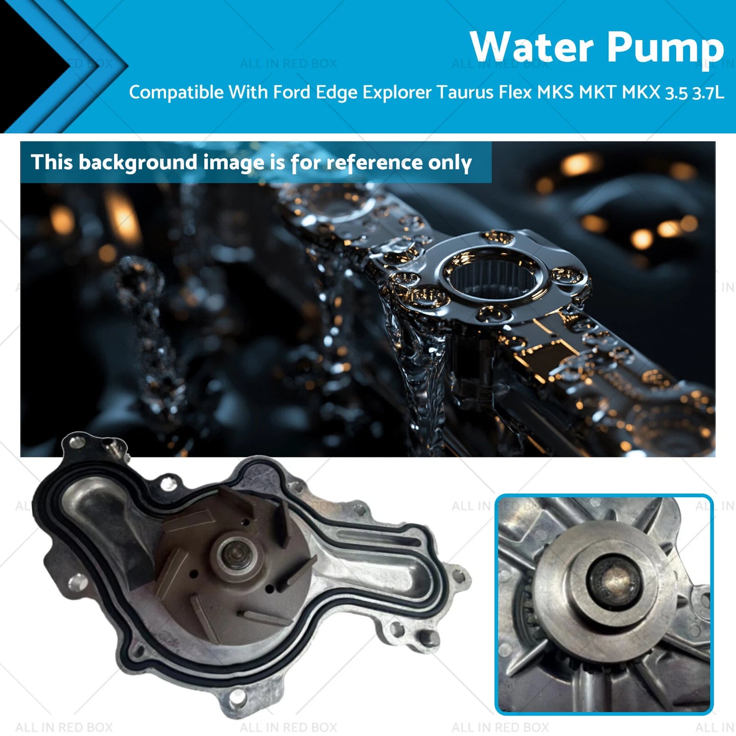 Water Pump for Ford Edge Explorer Taurus Flex MKS MKT MKX 3.5 3.7L (2007-2020)
