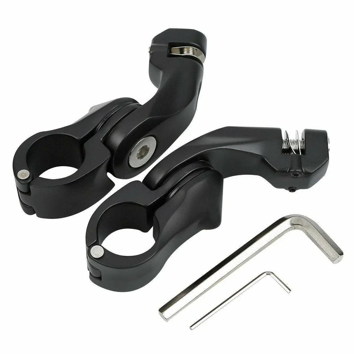 1-1/4" Matte Black Angled Highway Engine Guard Foot Peg Mount for Harley