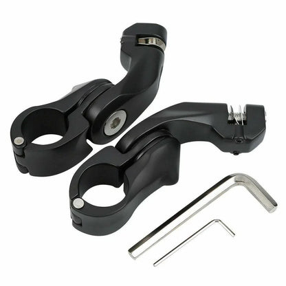 1-1/4" Matte Black Angled Highway Engine Guard Foot Peg Mount for Harley