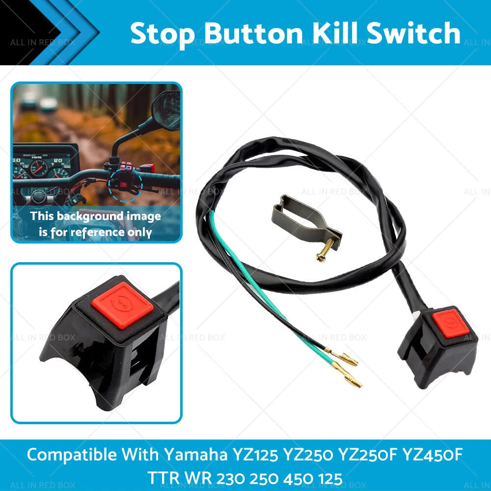 Stop Button Kill Switch for Yamaha YZ125 YZ250 YZ450F TTR WR 230 250 (2002-2023)