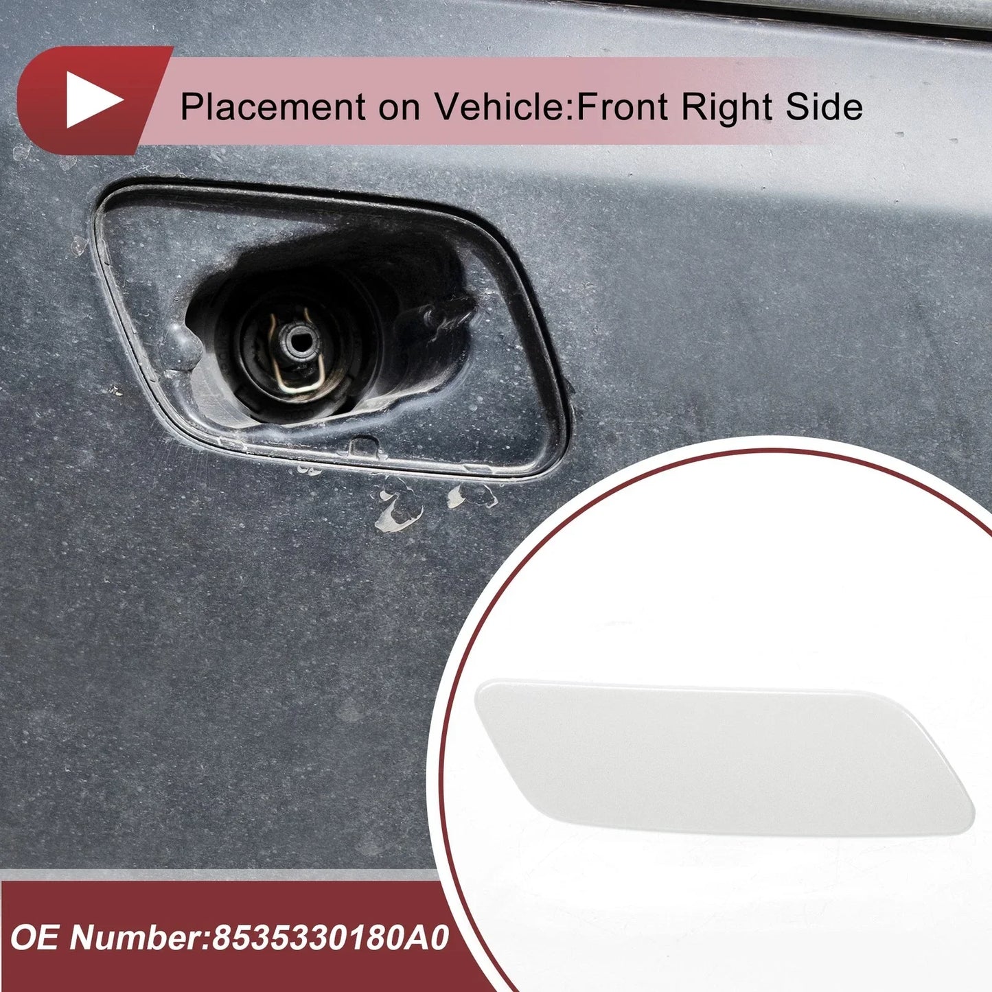 Front Right Washer Nozzle Cover for Lexus GS200t (2016-2019) - White 1 x