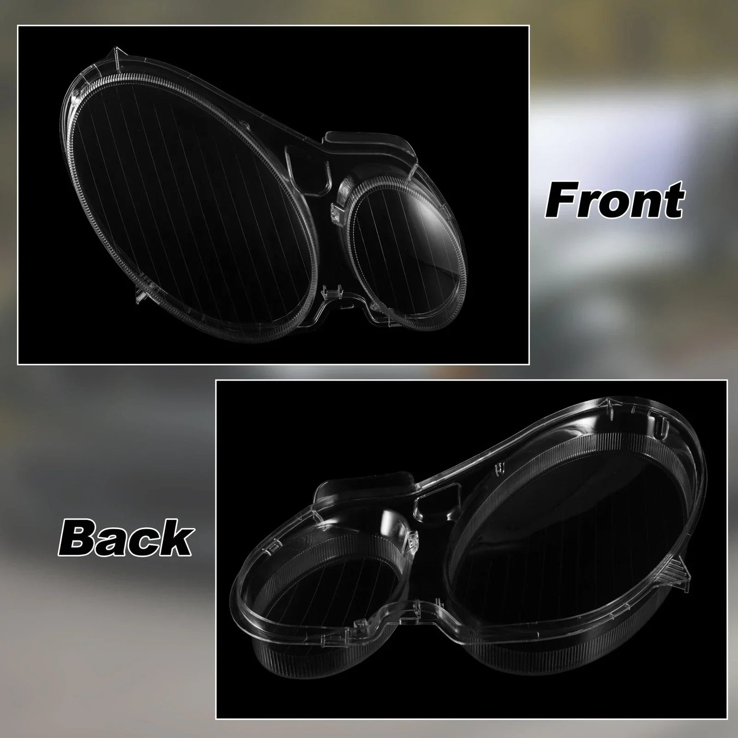 Front Headlight Lens Covers for Mercedes-Benz W211 (2002-2008)