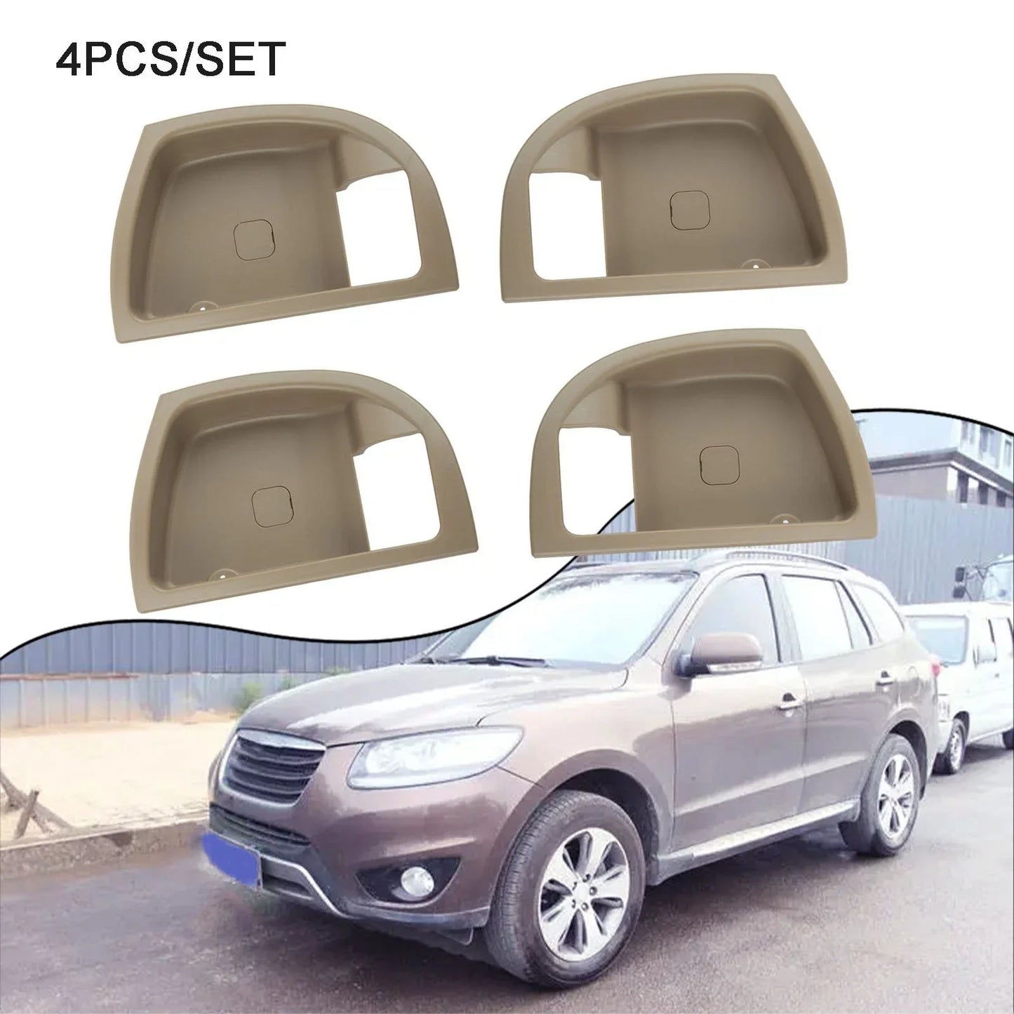 2 x Left Driver Inside Door Handle Beige Plastic for Fe (2007–2012)