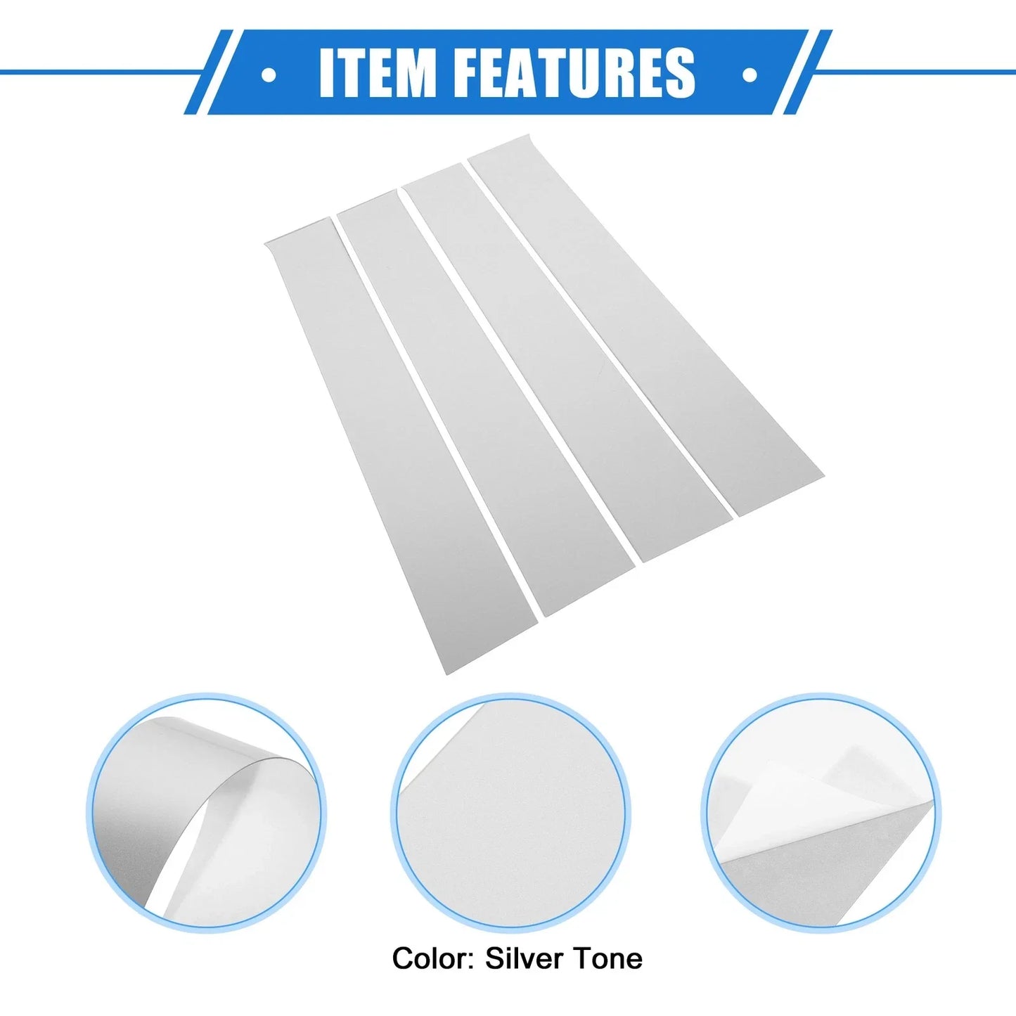 4 x Pillar Door Window Trim Covers for Dodge Ram 1500 (2009-2010) Silver Tone
