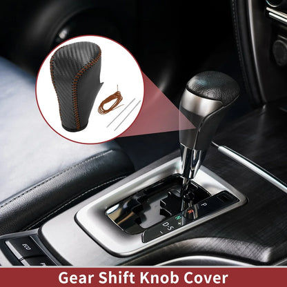 Gear Shift Knob Cover for Honda Accord 2008-2012 Black Carbon Fiber