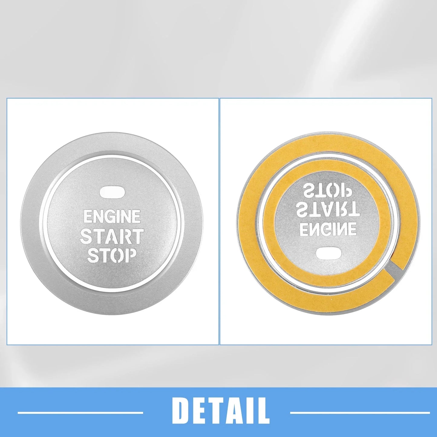 Engine Ignition Button Decal for Hyundai Sonata (2011-2014) Aluminum Silver Tone